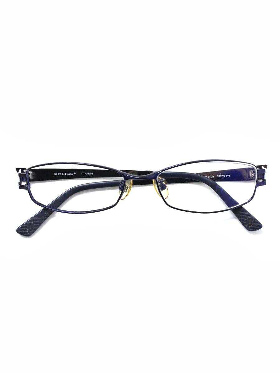 ポリス VPL419J メガネ ネイビー メタルフレーム フルリム スクエア ITA3KZ3RFP36