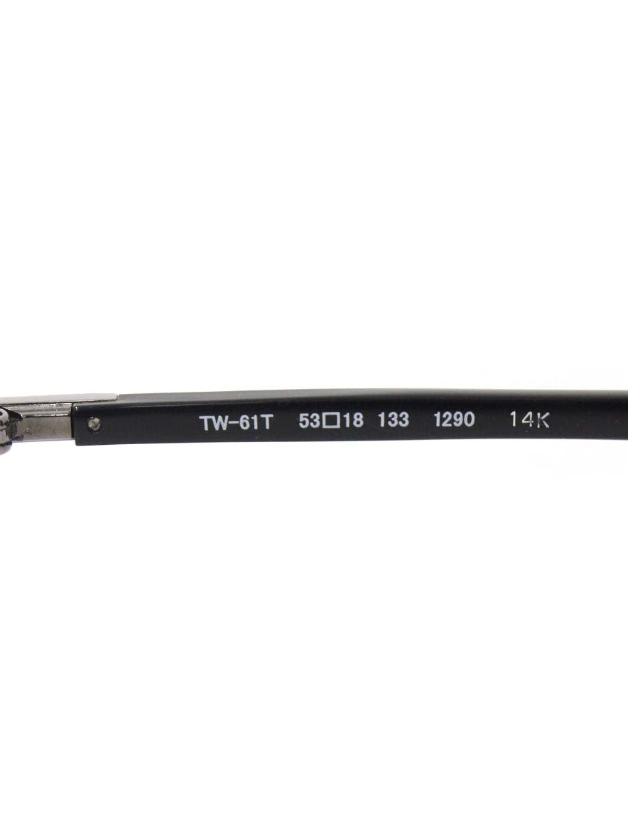フォーナインズ TW-61T メガネ シルバー/ブラック メタルフレーム ハーフリム スクエア IT5FJX7490HS