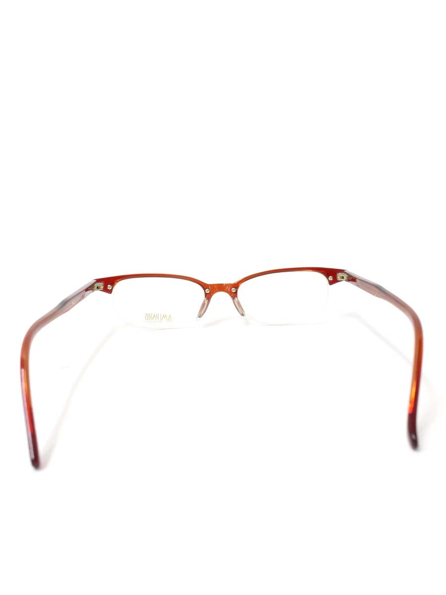 アミパリ オレンジ セルフレーム ハーフリム スクエア メガネ IT0AN5J1AFN0