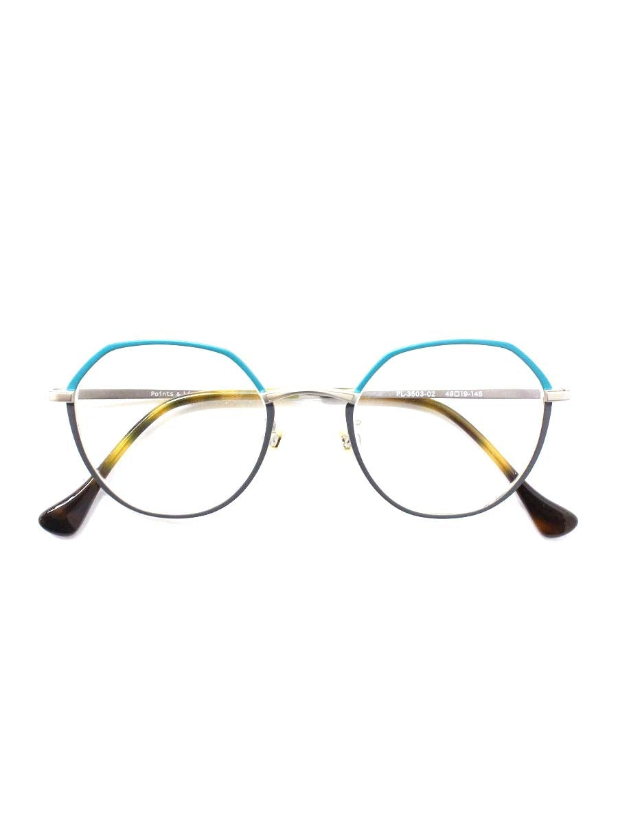 ポインツ&ラインズ PL-3503-02 メガネ シルバー ブルーライン ITQ6EM8IR1JS