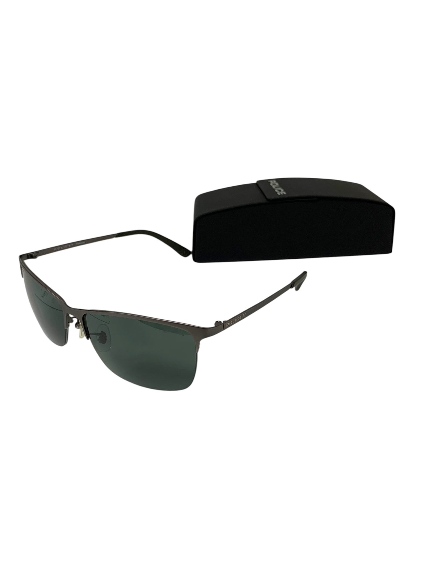 ポリス SPL746J サングラス グレー メタルフレーム ハーフリム スクエア IT2K8QQLVLOU