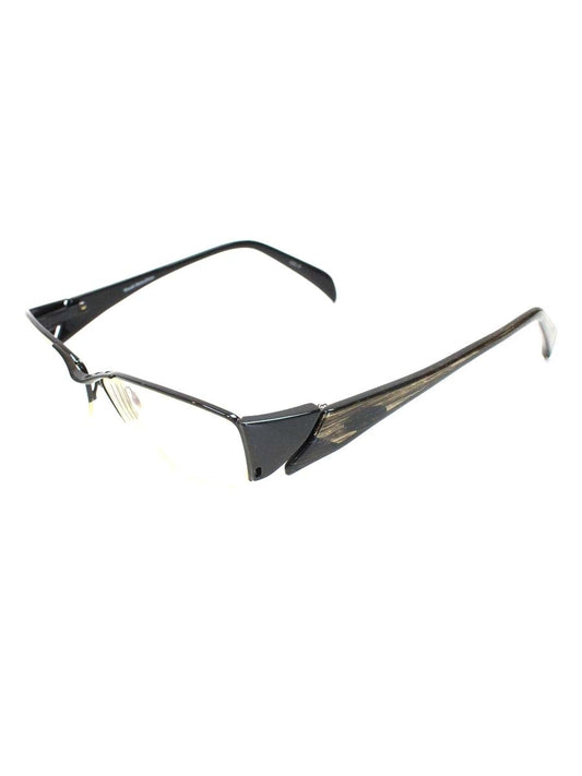 マサキマツシマ MF-1105 メガネ シャイニーブラック コンビフレーム スクエア型ハーフリム IT5CO9YURVZR