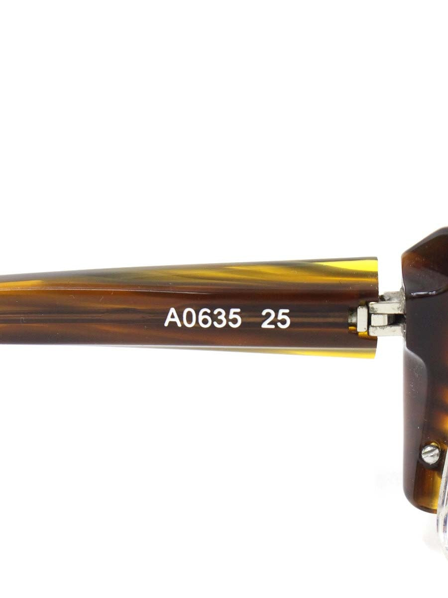 アランミクリ A0635 メガネ ブラウン セルフレーム ハーフリム(ナイロール)スクエア ITNKTSDI7HH0
