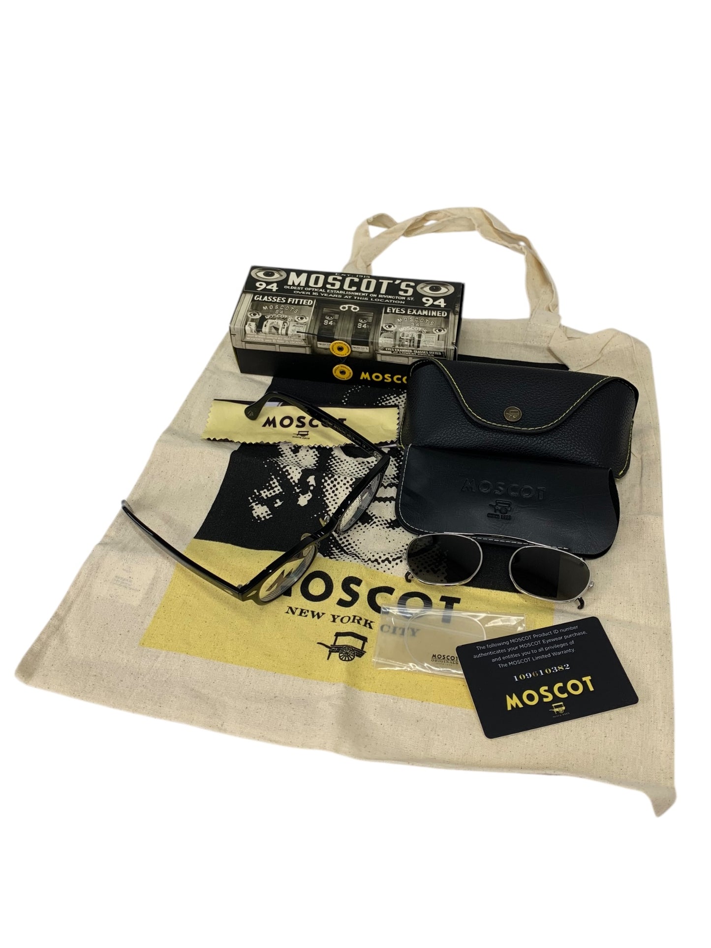 モスコット LEMTOSH サングラス ブラック セルフレーム フルリム ウェリントン 別売 純正クリップオン(CLIPTOSH46)同梱 ITR8WH2X32Q0