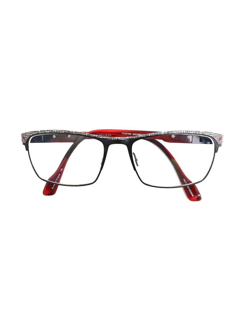 コーガン/コーギャン Gandin Eyeglasses YC2570M メガネ グレー/レッド IT14KW3KPBIS