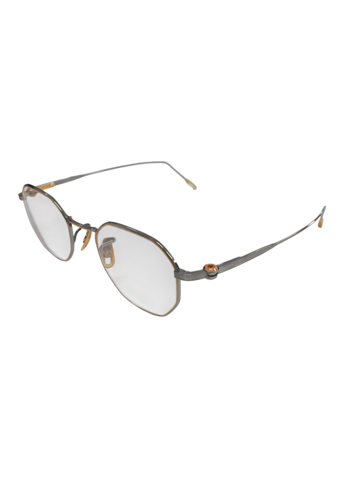 ユウイチトヤマ 5 TOKYO 04 メガネ ゴールド メタルフレーム フルリム オクタゴン Light Gray / Rose Gold限定カラー IT8ZEQA2WLB4