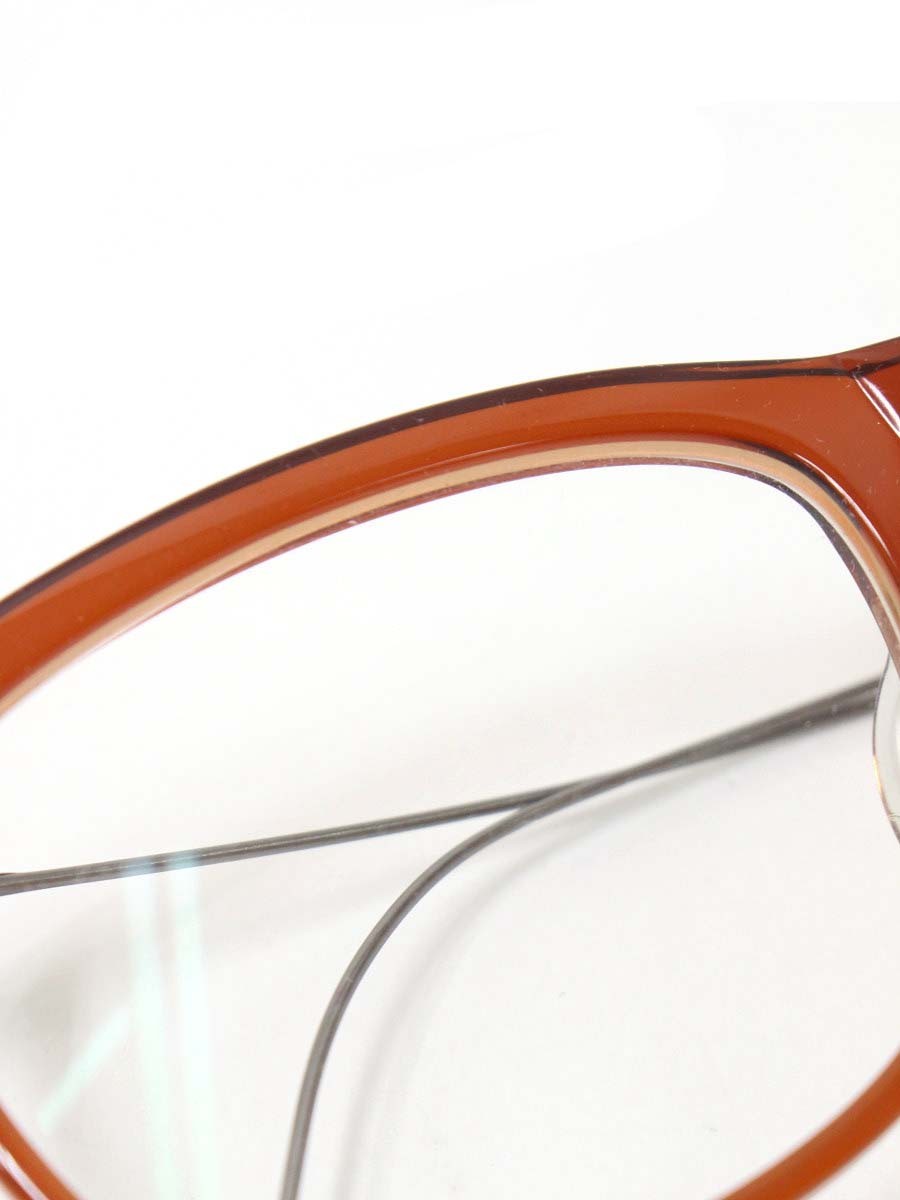 モンクレール 012V04 眼鏡 ブラウン(クリア) ワイヤー ロゴ IT1D4JSQUDBK