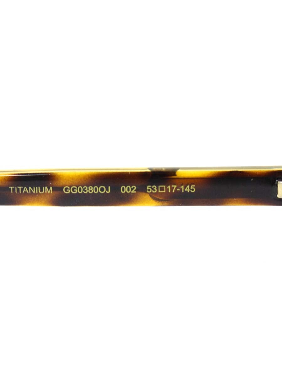 グッチ GG0380OJ メガネ ブラウン メタルフレーム フルリム オーバル ITUB7636GRFY