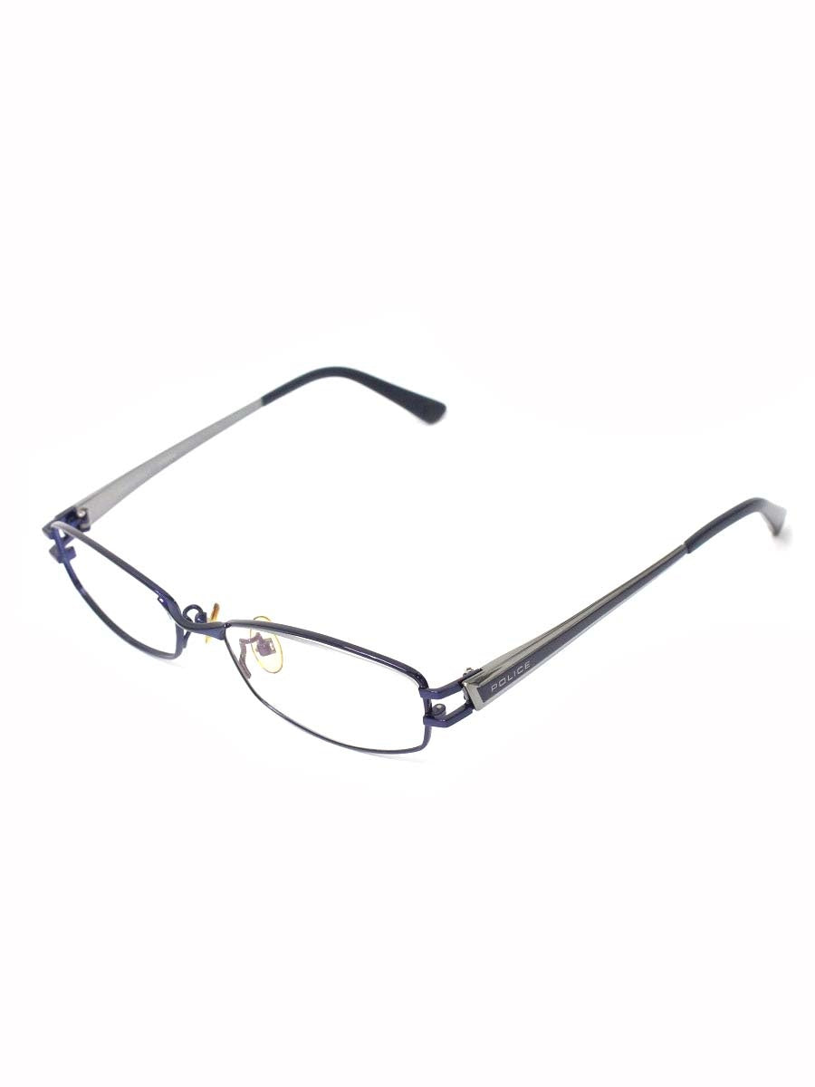 ポリス VPL419J メガネ ネイビー メタルフレーム フルリム スクエア ITA3KZ3RFP36