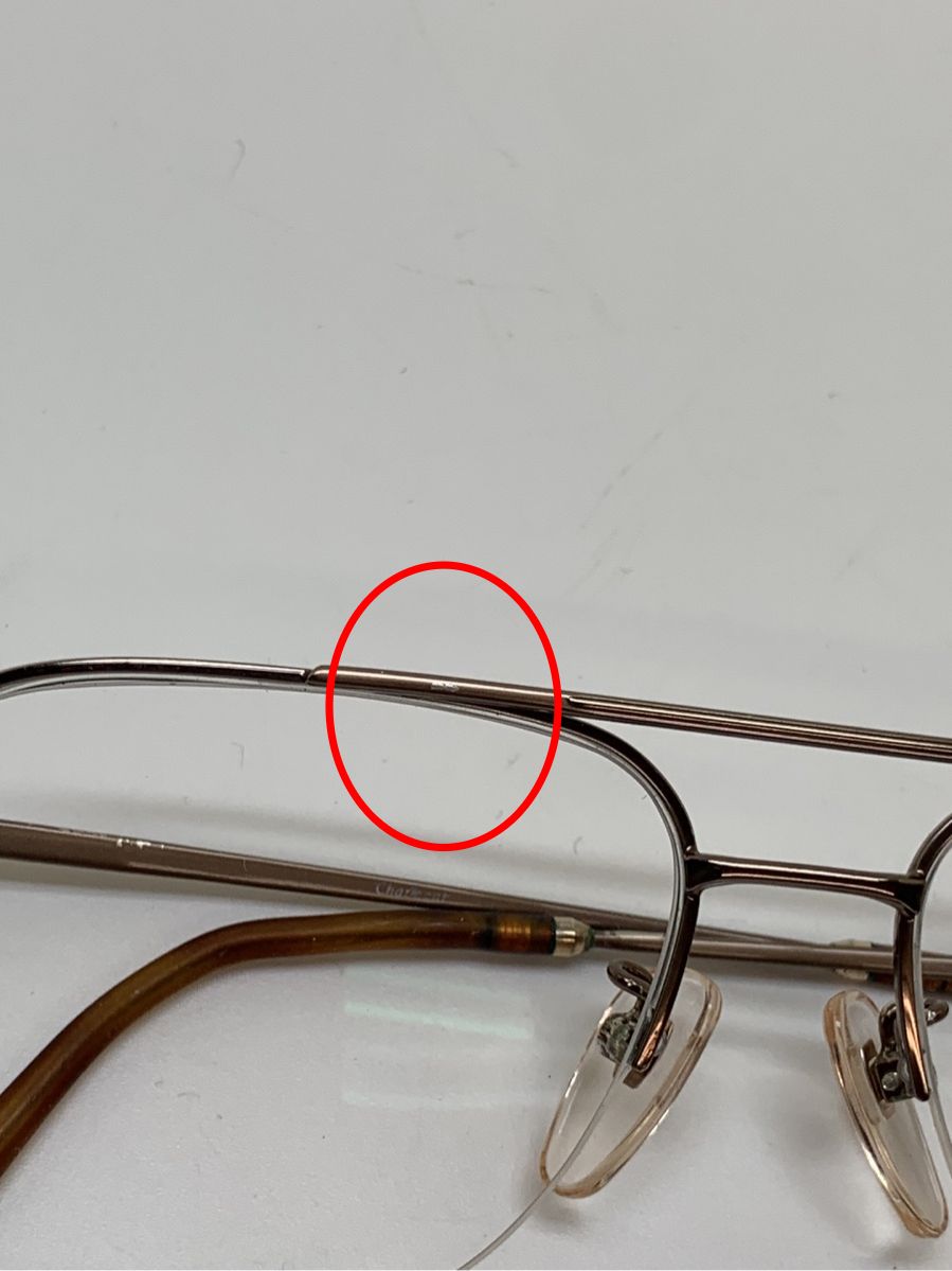 シャルマン メガネ ハーフリム スクエア ツーブリッジ 【Bランク】