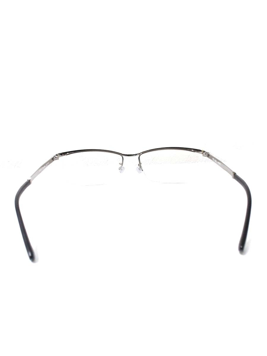 ポリス VPLB04J メガネ ガンメタ/ブラック 無地 メタルフレーム ハーフリム(ナイロール)スクエア IT3PEF91DYHN