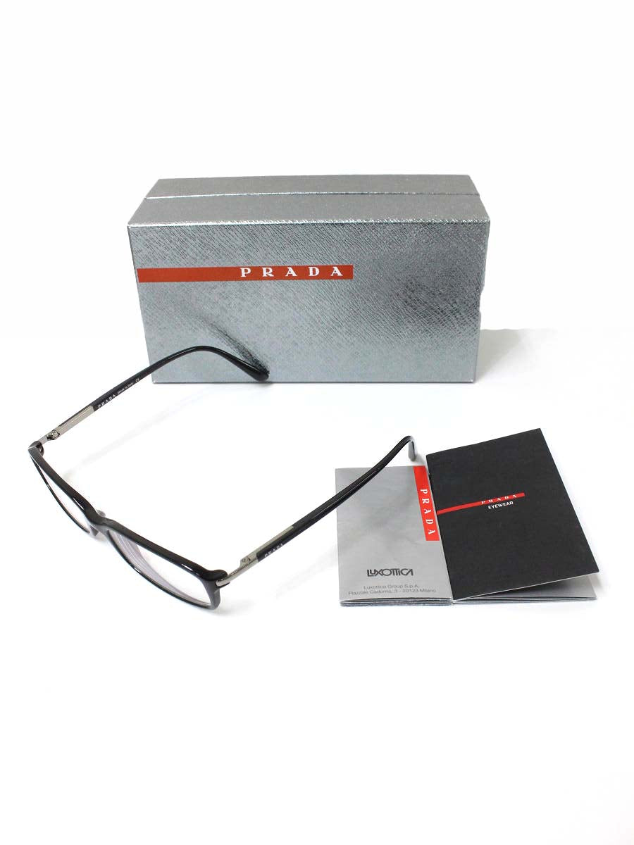 プラダ VPR17G メガネ ブラック スクエア IT3AF83Q6WUO