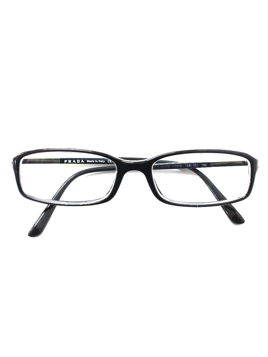 プラダ VPR17G メガネ ブラック スクエア IT3AF83Q6WUO