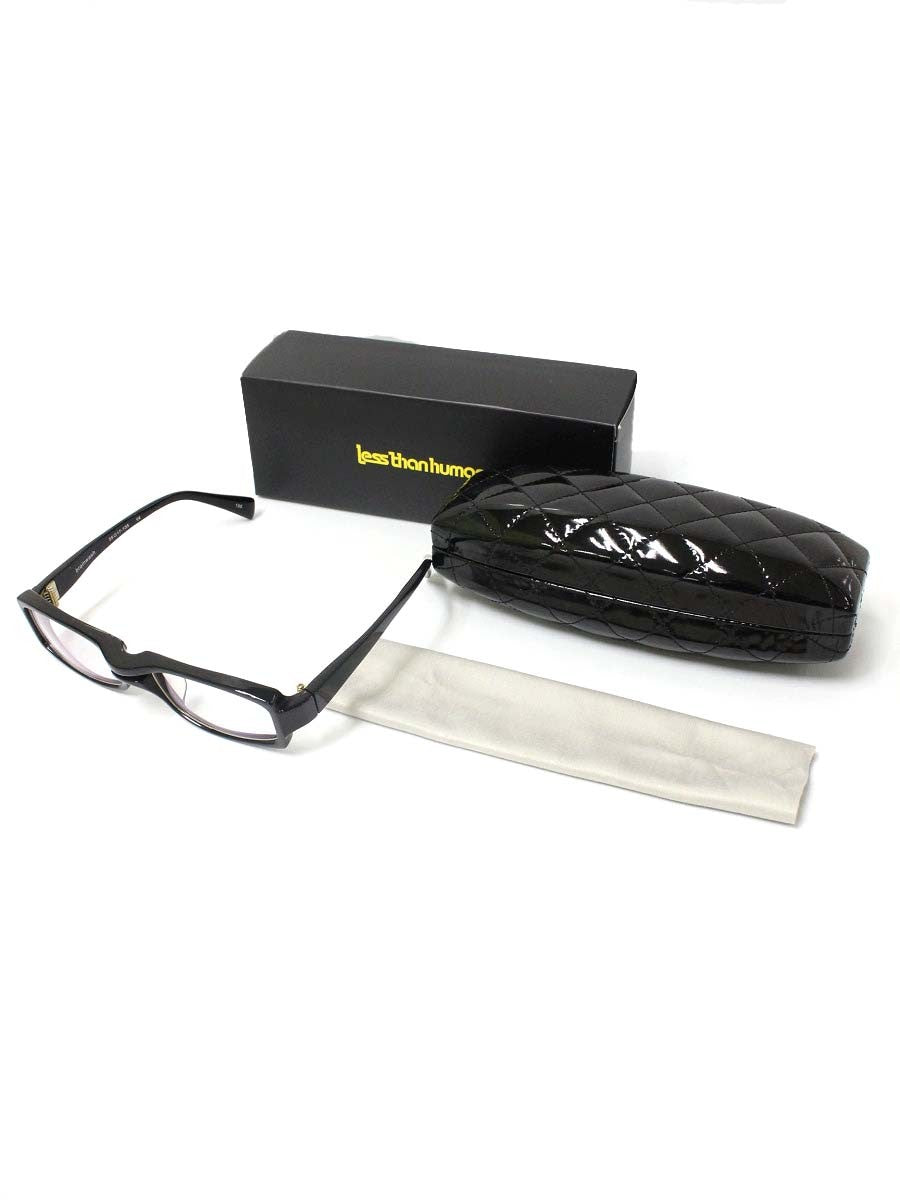 レスザンヒューマン 195 メガネ ブラック 無地 セルフレーム フルリム スクエア IT9CHZXYJKUK