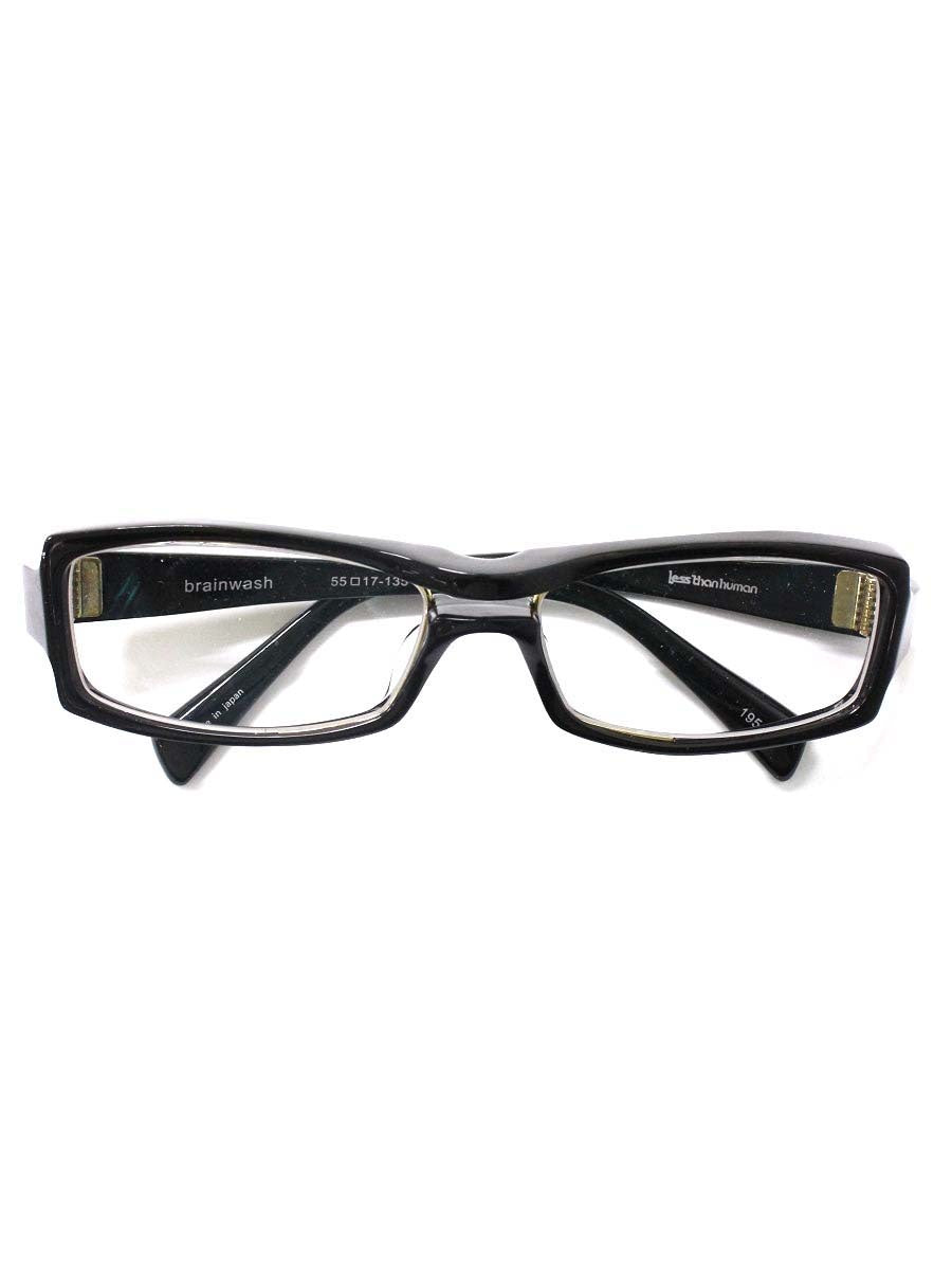 レスザンヒューマン 195 メガネ ブラック 無地 セルフレーム フルリム スクエア IT9CHZXYJKUK