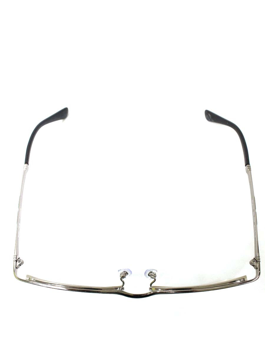 ポリス VPLB04J メガネ ガンメタ/ブラック 無地 メタルフレーム ハーフリム(ナイロール)スクエア IT3PEF91DYHN