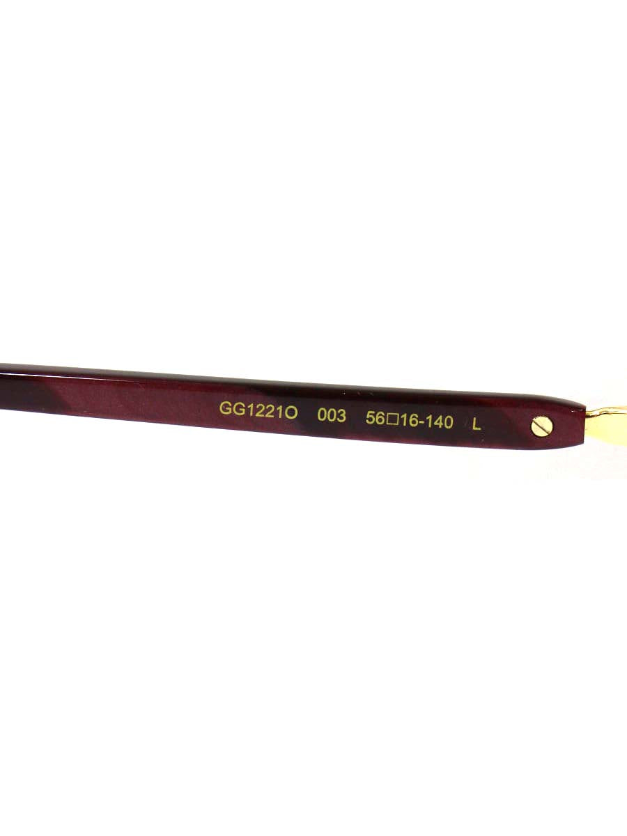 グッチ GG1221O 003 メガネ ワインレッド リムレス オーバル ITE71XG9WXOG