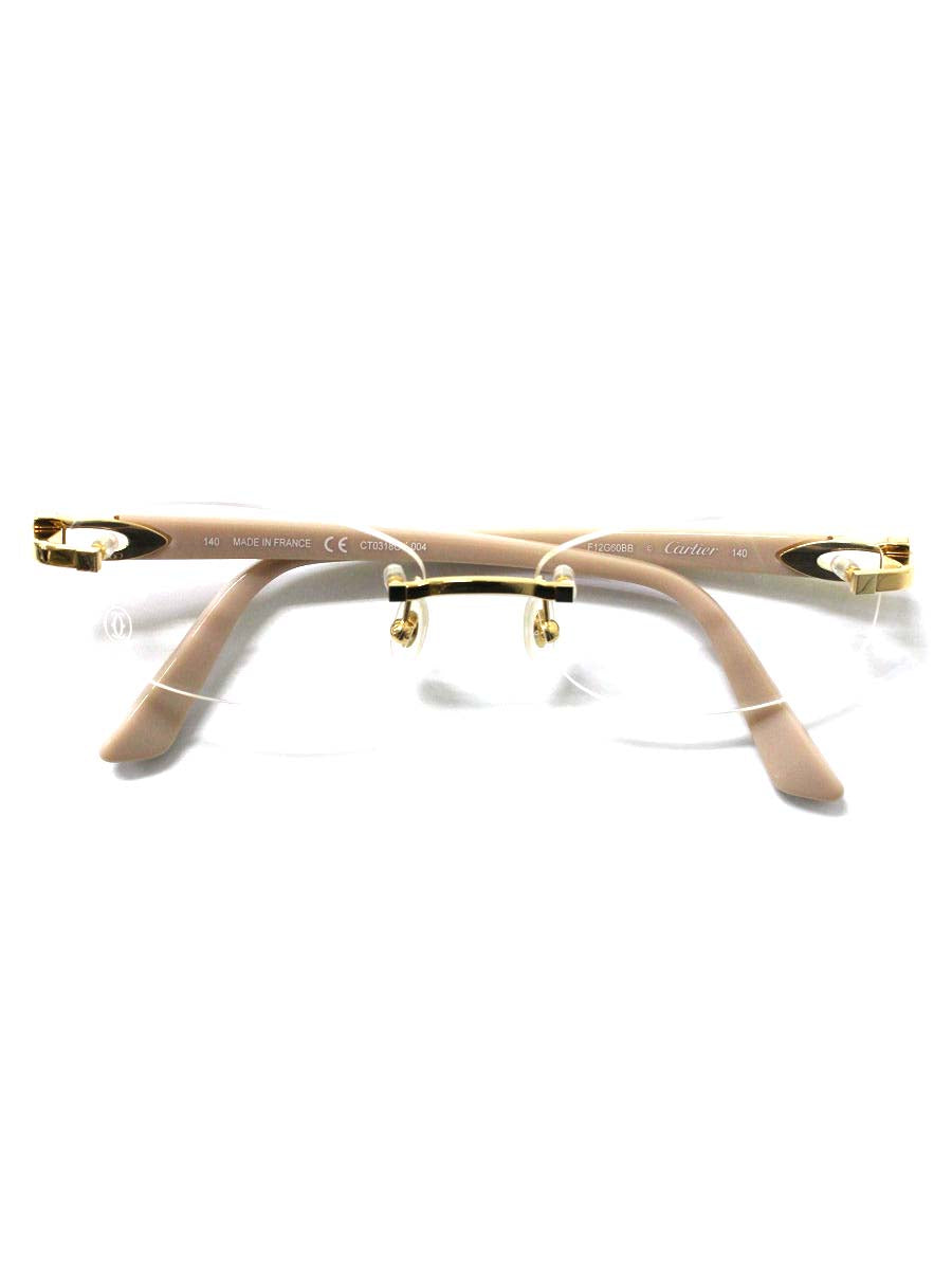 カルティエ シグネチャー C ドゥ カルティエ CT0318O メガネ ゴールド コンビフレーム リムレス IT70FUL1SKM6