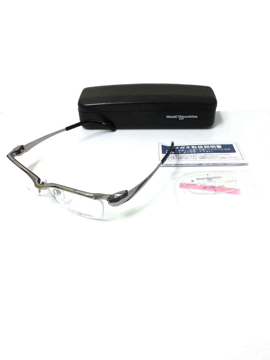 マサキマツシマ MF-1262 メガネ 眼鏡 シルバー ハーフリム スクエア ITWZ75CJ1VRI