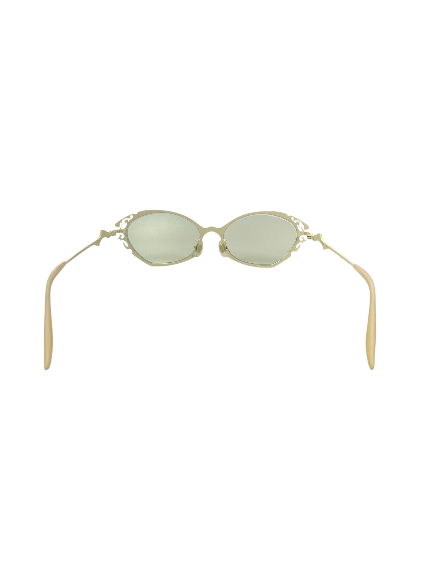 ラビリンス　影郎デザインワークス vanilla メガネ オフホワイト/ブロンズ メタルフレーム フルリム フォックスシェイプ ITEENPETJDIC
