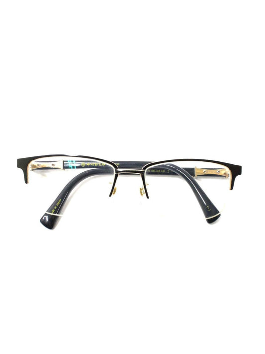 中村勘三郎 KN-2536 メガネ ゴールド/ブラック 手作り チタニウムフレーム フルリム ウェリントン IT6FO1CMRSFU