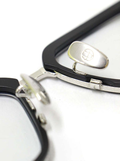 ドメスティックインターナショナル DI-1007TS メガネ ブラック/シルバー コンビフレーム フルリム スクエア IT4LF5HCT4CF