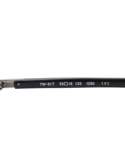 フォーナインズ TW-61T メガネ シルバー/ブラック メタルフレーム ハーフリム スクエア IT5FJX7490HS