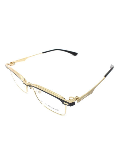 フォーナインズ 999.9  Salvatore Ferragamo コラボ SF9010 メガネ ゴールド/ブラック スクエア ITIPD6SSGPRH