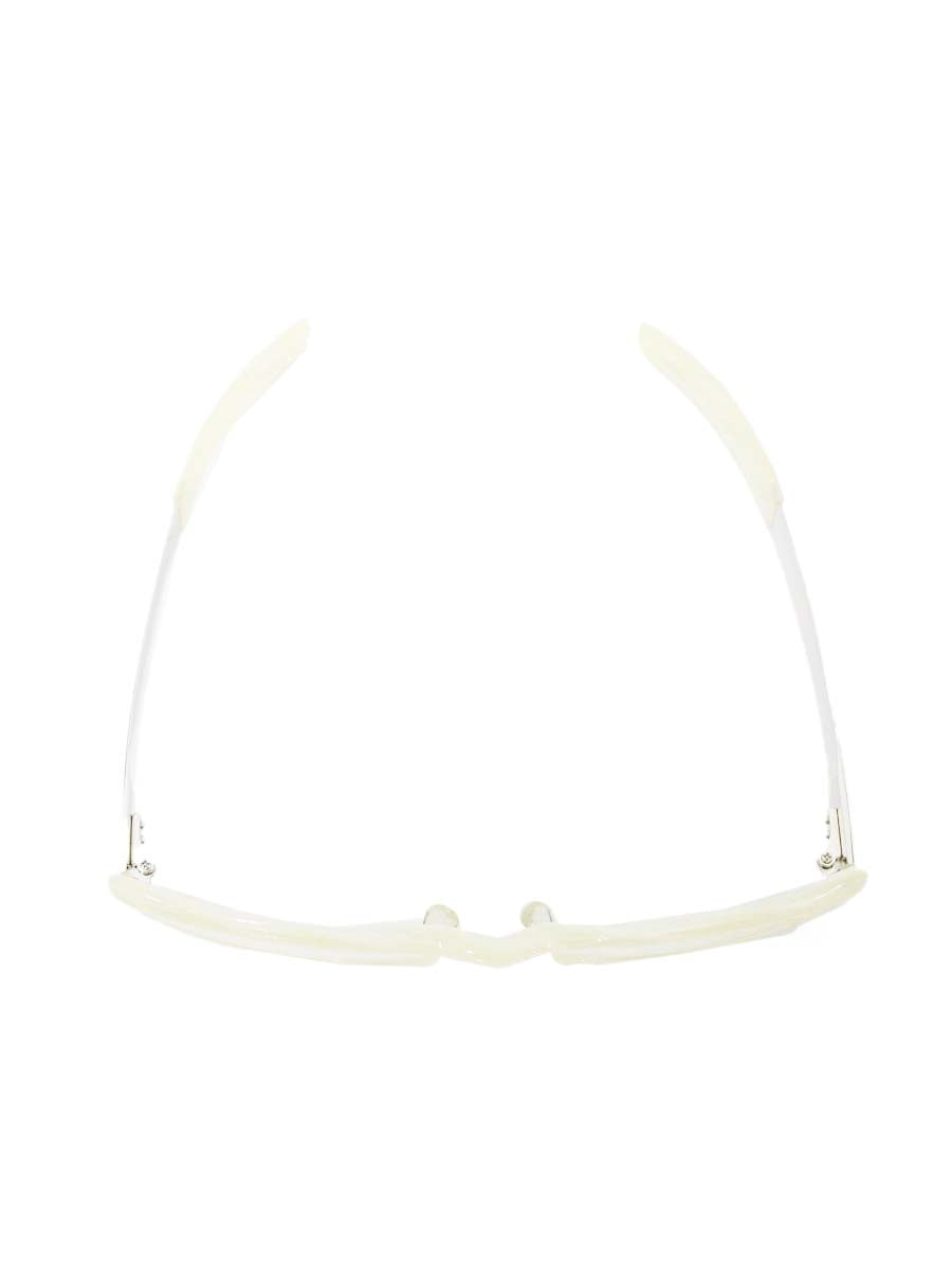 ソリッドブルー S-49 メガネ ホワイト/シルバー コンビフレーム フルリム スクエア ITEIEJFVV3LC