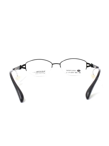 ネオジン NJ2225 メガネ ブラック メタルフレーム ハーフリム 鼻パッドがないフレーム IT9653HKDEUY