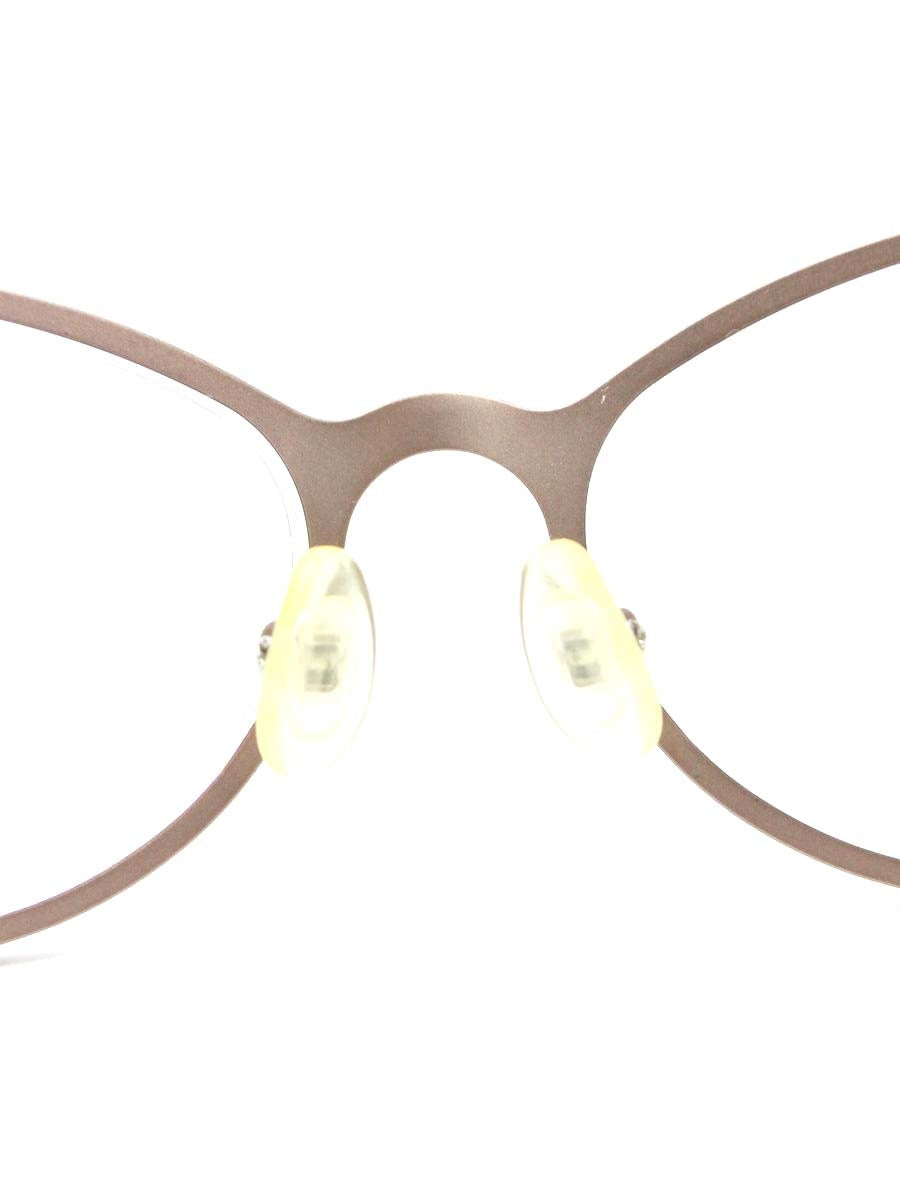 アキット mel2 メガネ ブラウン/マスタード メタルフレーム フルリム オーバル col.KMB ITU8XC0P5D54