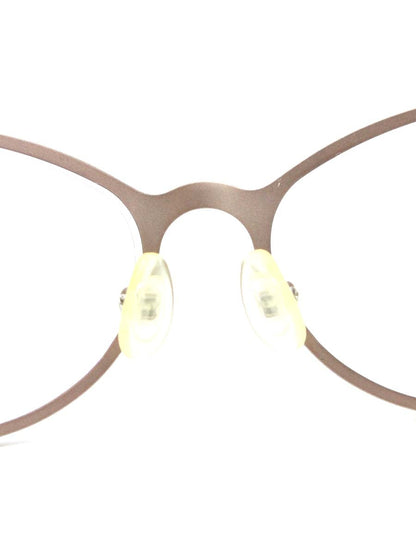 アキット mel2 メガネ ブラウン/マスタード メタルフレーム フルリム オーバル col.KMB ITU8XC0P5D54