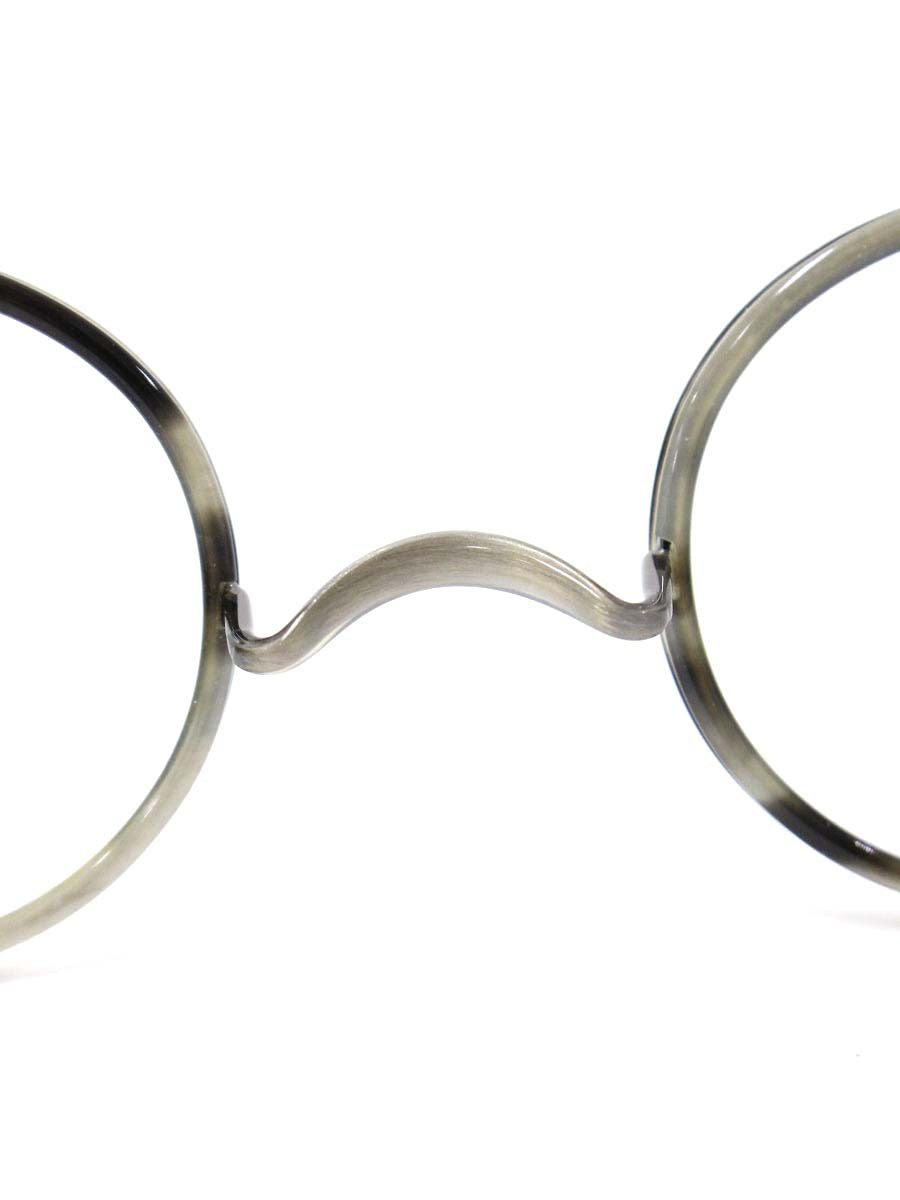 金子眼鏡 恒眸作 一山シリーズ T245S ATS メガネ グレー コンビフレーム フルリム ラウンドシェイプ IT5A2OXZVAB9