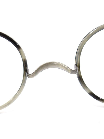 金子眼鏡 恒眸作 一山シリーズ T245S ATS メガネ グレー コンビフレーム フルリム ラウンドシェイプ IT5A2OXZVAB9