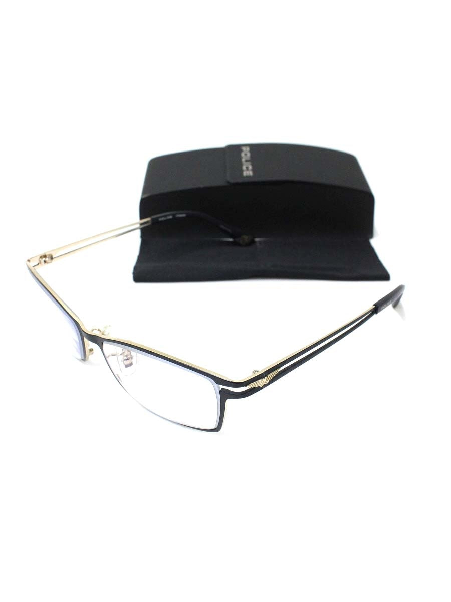 ポリス VPLD61J メガネ マットダークブルー メタルフレーム スクエア IT68JXSKZG7C