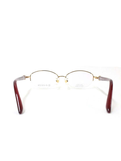 中村勘三郎 KN-2667 メガネ ローズピンク/パープル メタルフレーム ハーフリム スワロフスキー シープホーン COL.C-4 IT4X5P21PKV4