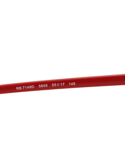 レイバン RB7149D メガネ ブラック/レッド セルフレーム フルリム ウェリントン ITRFIP8ZHB38