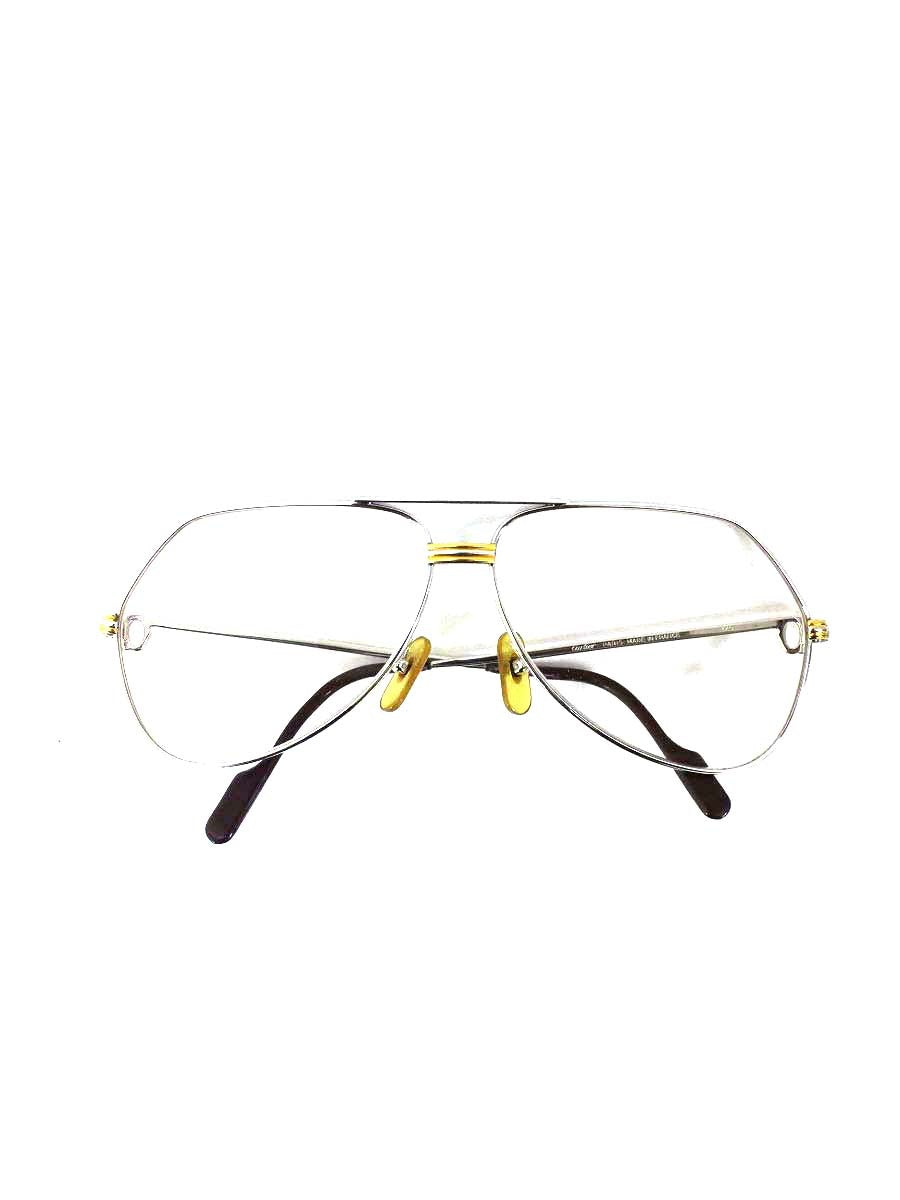 カルティエ メガネ シルバー トリニティ メタルフレーム フルリム ティアドロップ IT0R71XO62G4