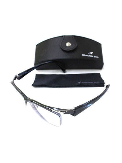 サムライ翔 SS-J35 メガネ ネイビー セルフレーム ハーフリム スクエア ♯2 ITARMCKFM11S