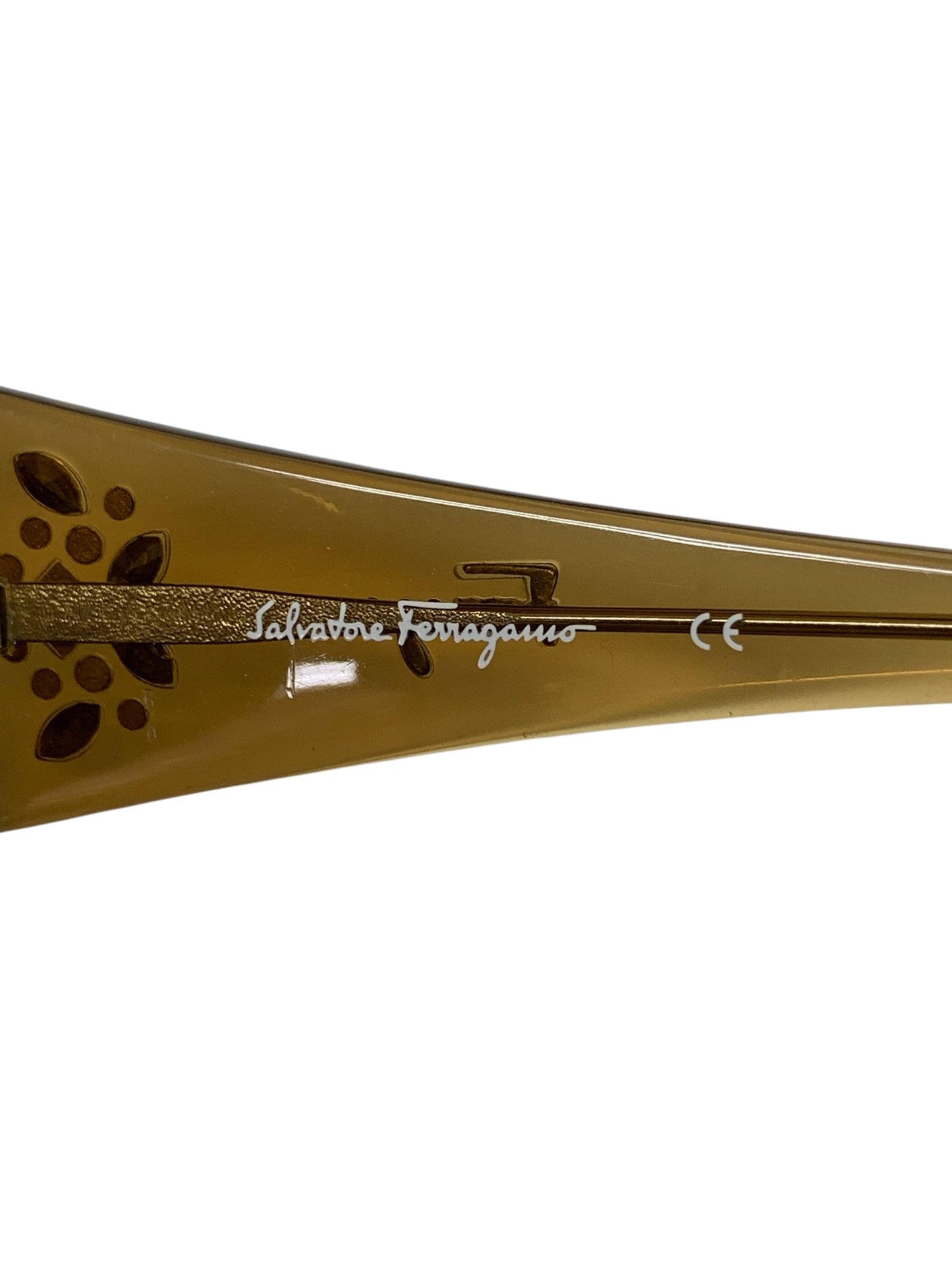 サルヴァトーレフェラガモ 2160B サングラス ブラウン セルフレーム フルリム ビジュー IT11J9R04DFC