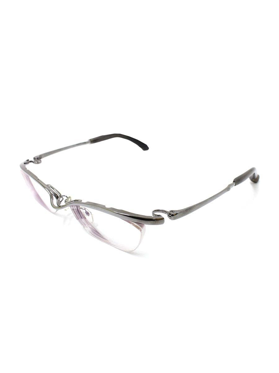 フォーナインズ S-307T メガネ ガンメタル/グレー メタルフレーム ハーフリム（ナイロール）スクエア IT9PGQF4OVDC