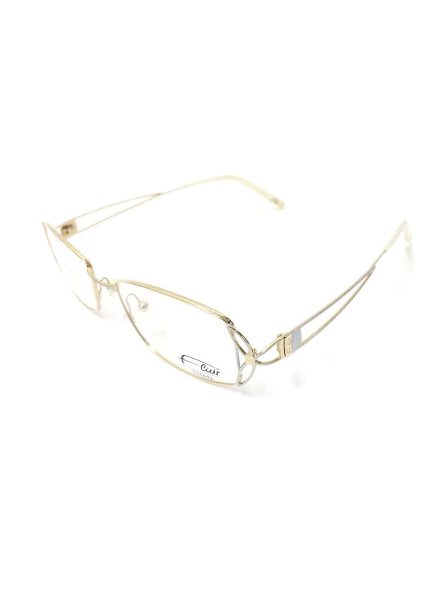 フレア FLAIR 202 メガネ ゴールド/ホワイト メタルフレーム フルリム ウエリントン ITE72V81X7ZW