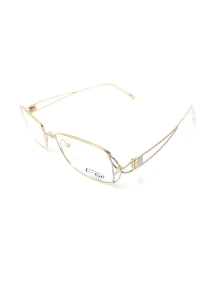 フレア FLAIR 202 メガネ ゴールド/ホワイト メタルフレーム フルリム ウエリントン ITE72V81X7ZW