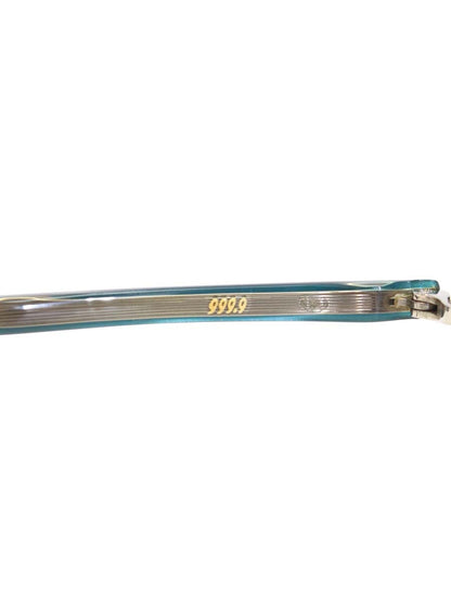 フォーナインズ M-09 メガネ ブルーグリーン ハーフリム スクエア IT0TKBH4LRMO