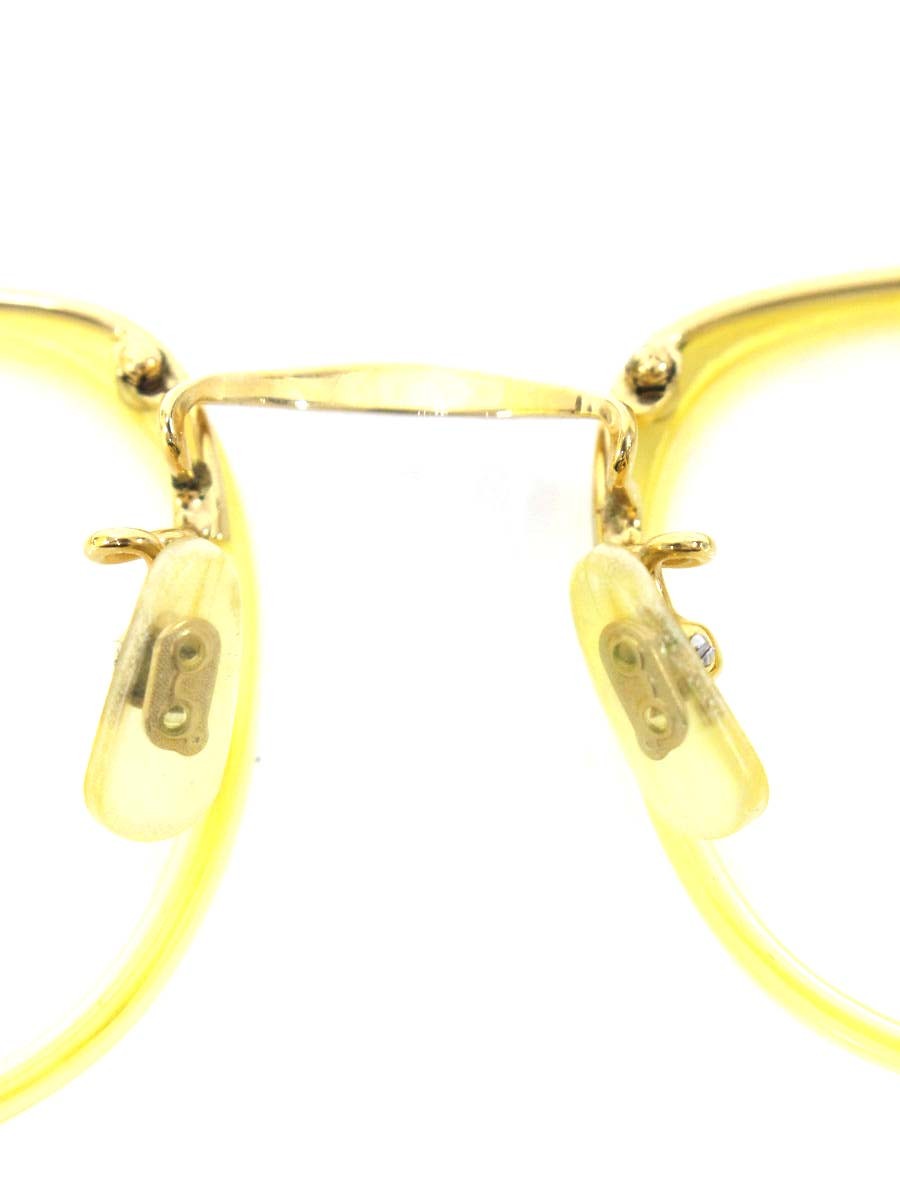 白山眼鏡店 眼鏡 イエロー/ゴールド メタルフレーム フルリム ウェリントン IT0H5YHP7WFG