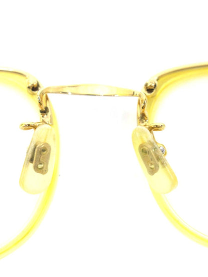 白山眼鏡店 眼鏡 イエロー/ゴールド メタルフレーム フルリム ウェリントン IT0H5YHP7WFG