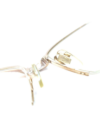 マサキマツシマ MF-1139 メガネ ホワイトゴールド/ベージュバンブー メタル ハーフリム スクエア ITLUK1O5HU4W