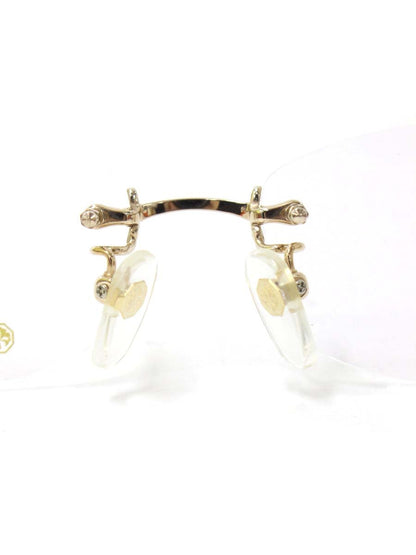 中村勘三郎 KN-2608 メガネ ゴールド/オレンジ 手作り チタニウム コンビフレーム リムレス スクエア C-2GP ITKBDW64T0HO