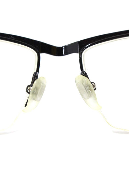 マサキマツシマ MF-1243 メガネ ブラック メタルフレーム ハーフリム（ナイロール）スクエア ITQSTDU04EDG