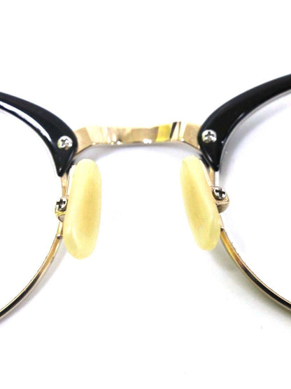 金子眼鏡 VINTAGE メガネ ブラック 無地 コンビフレーム ハーフリム（ナイロール） ブロー ヴィンテージ ITKPBU9GP1CI